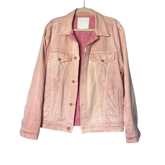MOTHER SUPERIOR The Drifted Off Denim Jean Jacket Pink Oversize Size Medium - Picture 4 of 9